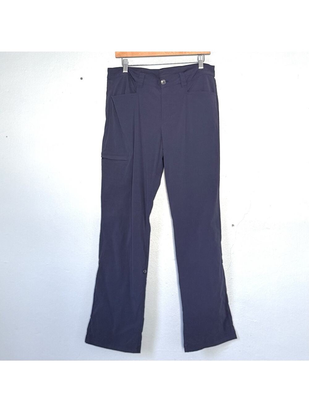 Eddie Bauer Pants Womens 12 Navy Blue Hiking Convertible Roll Tab Legs Gorpcore